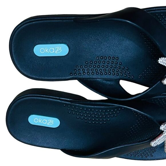 OkaB Livie Flip Flops Crystal/Covered/Starfish 100% Plastic-Recycle Sz 8-9 (ML) - Picture 6 of 8